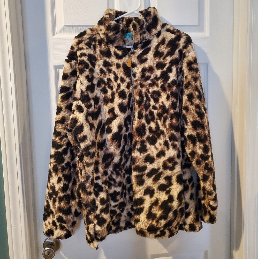 Filly Flair XL Leopard Fleece Sherpa Pullover